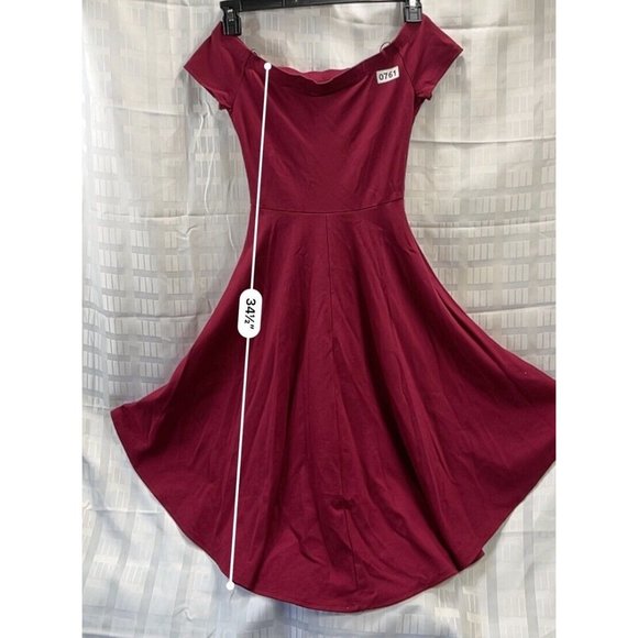 Windsor Womens Dress High Low Stretch Off Shoulder Color Red Burgundy Size S - Picture 6 of 16